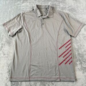 PING Polo Shirt Men Medium Gray Golf‎ Performance Stretch Lightweight Vented